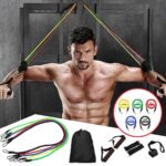 11PCS Resistance Bands Set Bodybuilding Home Gym Equipment Professional Weight Training Fitness Elastic Rubber Bands Expander