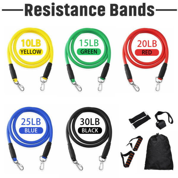 11PCS Resistance Bands Set Bodybuilding Home Gym Equipment Professional Weight Training Fitness Elastic Rubber Bands Expander