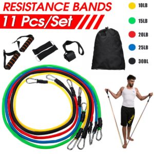 11PCS Resistance Bands Set Bodybuilding Home Gym Equipment Professional Weight Training Fitness Elastic Rubber Bands Expander