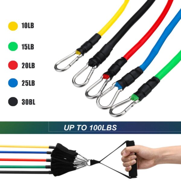 11PCS Resistance Bands Set Bodybuilding Home Gym Equipment Professional Weight Training Fitness Elastic Rubber Bands Expander