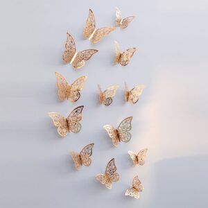 12Pcs 3D Hollow Butterfly Wall Sticker For Home Decoration DIY Wall Stickers For Kids Rooms Party Wedding Decor Butterfly Fridge