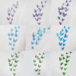 12Pcs 3D Purple Blue Butterflies Wall Stickers Hollow Butterfly for Kids Rooms Home Wall Fridge Decor DIY Art Mural Room Decor