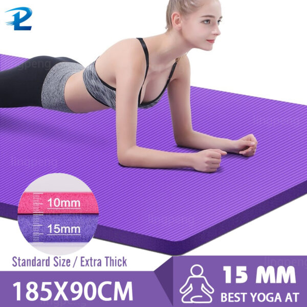 185*90CM Thick Non-slip Yoga Mat High-density Sports Fitness Mat Home Sports Pilates Gymnastics Exercise Gymnastics