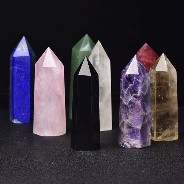 1PC Natural Crystals Stones and Mineral Point Wand Energy Column Healing Obelisk Polished Specimens Chakra Room Decor Ore Crafts