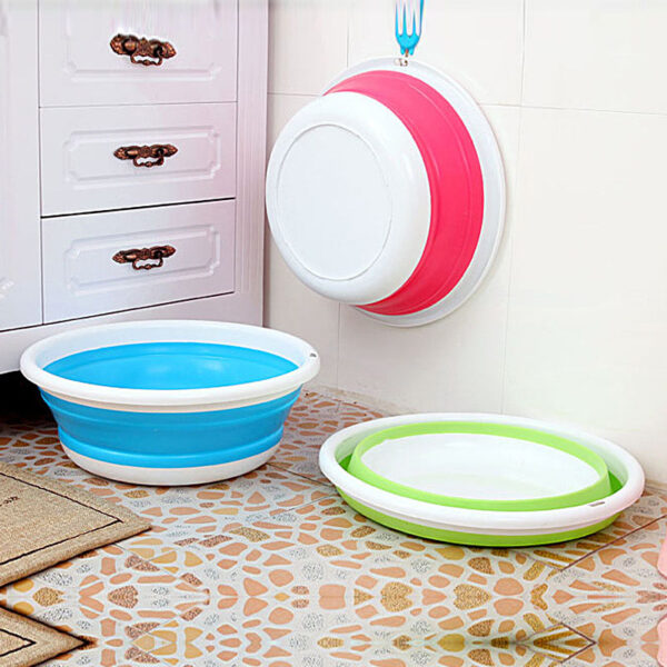 1Pcs Folding Basins Collapsible Washbasin High Capacity Vegetable Fruit Basin Space-Saver Household Cleaning Supplies