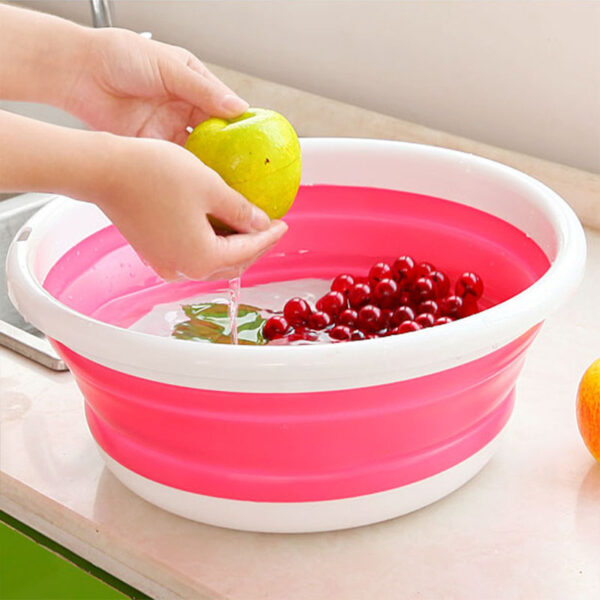 1Pcs Folding Basins Collapsible Washbasin High Capacity Vegetable Fruit Basin Space-Saver Household Cleaning Supplies