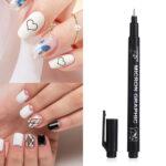 1pcs Nail Art Graffiti Pen Black Color UV Gel Polish Design Dot Painting Detailing Pen Brushes DIY Nail Art Adorn Tools