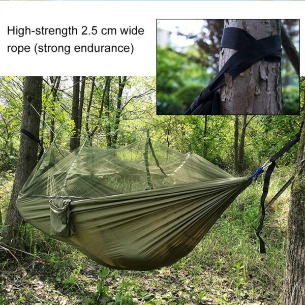 2 Person Camping Garden Hammock With Mosquito Net Outdoor Furniture Bed Strength Parachute Fabric Sleep Swing Portable Hanging