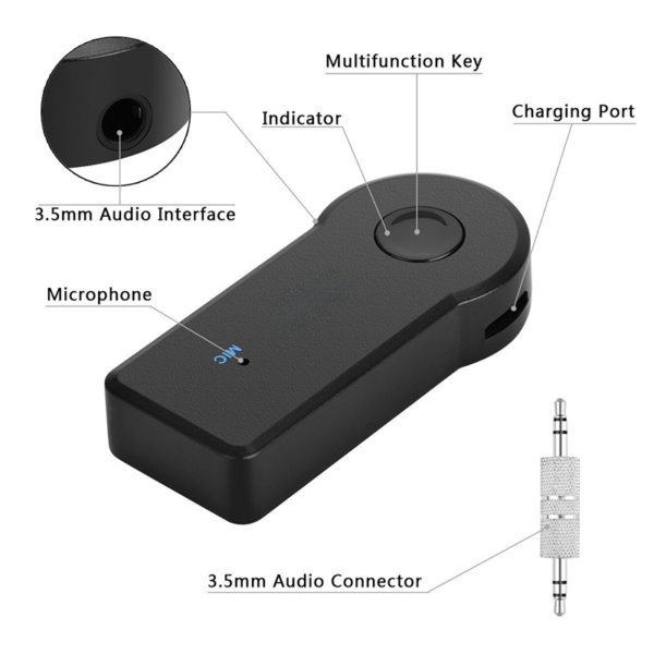 2 in 1 Wireless Bluetooth 5.0 Receiver Transmitter Adapter 3.5mm Jack For Car Music Audio Aux A2dp Headphone Reciever Handsfree