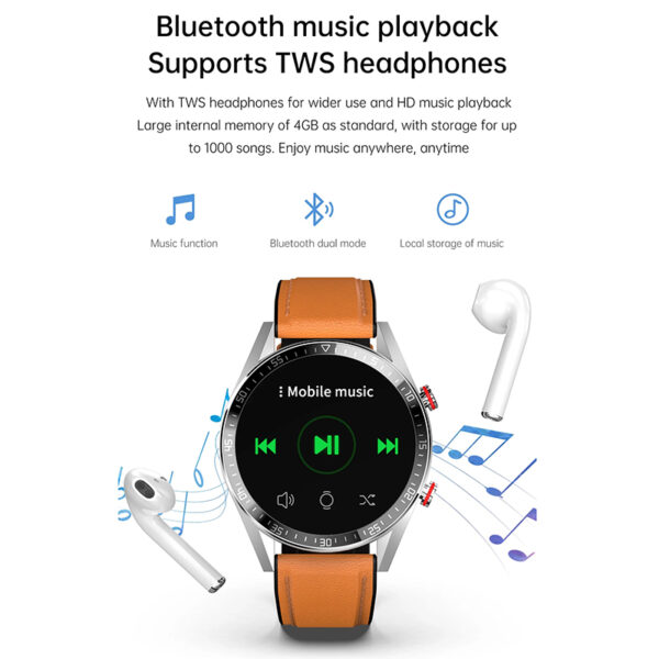 2022 New 454*454 Screen Smart Watch Always Display The Time Bluetooth Call Local Music Smartwatch For Mens Android TWS Earphones