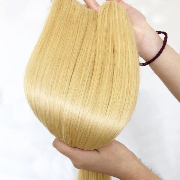 26 28 30 32 Inch 613 Blonde Straight Brazilian Weave Honey Color 3 4 Bundles 100% Virgin Human Hair Double Drawn Weft Extensions