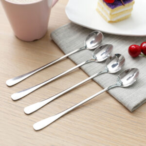 304 Stainless Steel Dinnerware Set Spoon Tea Spoon New Long Handle Dessert Coffee Ice Cream Spoons Kitchen Accessories Bar Tools