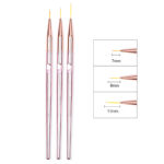 3pcs/Set Acrylic French Stripe Nail Art Line Painting Pen 3D Tips Manicure slim Line Drawing Pen UV Gel Brushes Painting Tools