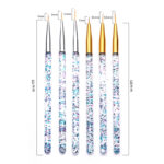 3pcs/Set Acrylic French Stripe Nail Art Line Painting Pen 3D Tips Manicure slim Line Drawing Pen UV Gel Brushes Painting Tools