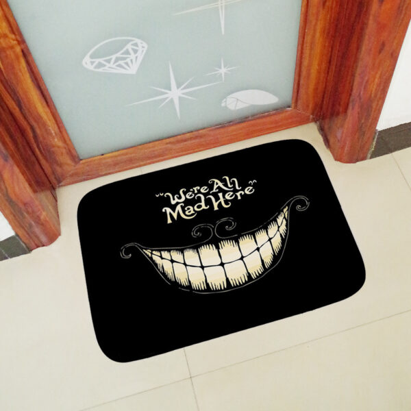 40x60cm We' Re All Mad Here printed Doormat Floor Mat Home Creative Mat Super Soft Absorbent Bathroom Door Mat Door Entrance Mat