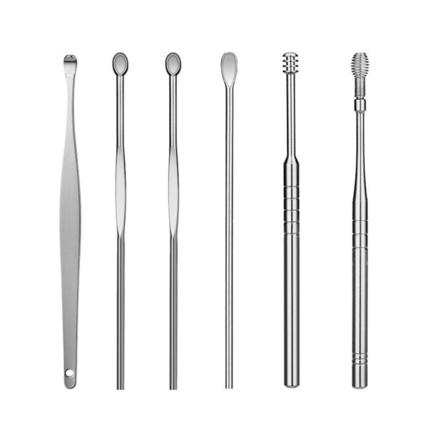 6pcs Ear Wax Remover Ear Cleaning Kit Ear Pick Earpick Ear Cleaner Spoon Care Ear Clean Tool for Baby Adults Ear Care Set