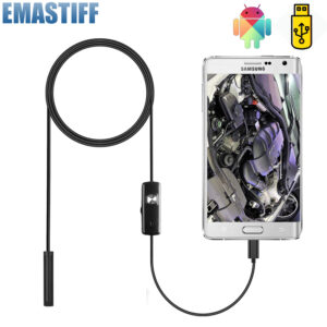 7mm Endoscope Camera Flexible IP67 Waterproof Micro USB Inspection Borescope Camera for Android PC Notebook 6LEDs Adjustable