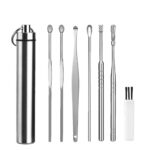 7pcs/set Ear Cleaner Wax Removal Tool Earpick Sticks Earwax Remover Curette Ear Pick Cleaning Ear Cleanser Spoon for Ear Care