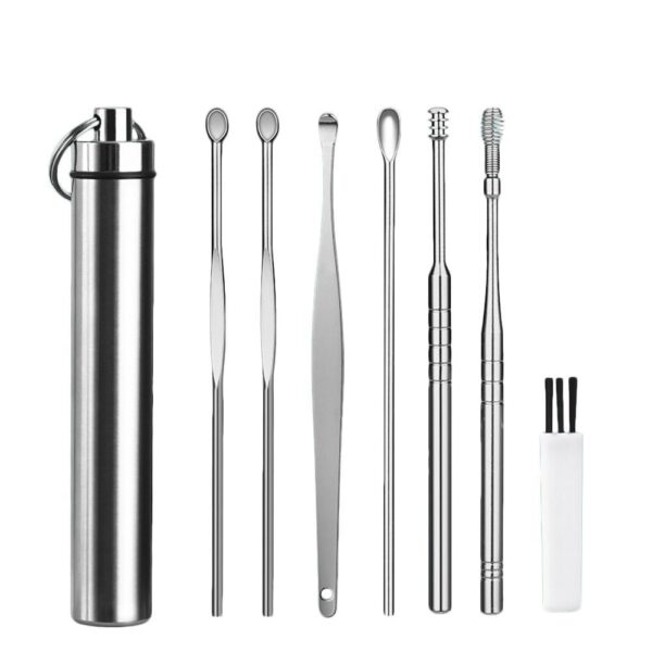 7pcs/set Ear Cleaner Wax Removal Tool Earpick Sticks Earwax Remover Curette Ear Pick Cleaning Ear Cleanser Spoon for Ear Care