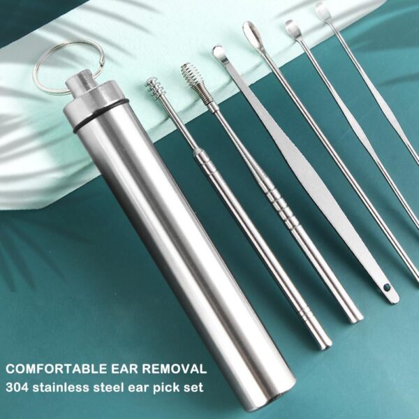 7pcs/set Ear Cleaner Wax Removal Tool Earpick Sticks Earwax Remover Curette Ear Pick Cleaning Ear Cleanser Spoon for Ear Care