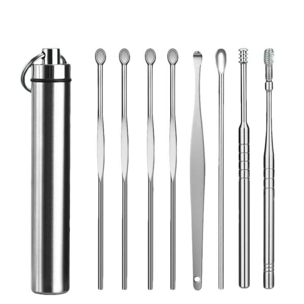 7pcs/set Ear Cleaner Wax Removal Tool Earpick Sticks Earwax Remover Curette Ear Pick Cleaning Ear Cleanser Spoon for Ear Care