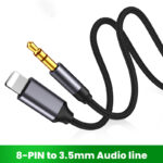 8 Pin To 3.5mm Jack AUX Cable Lighting To AUX Headphone Adapter Audio Extension Kable Connector Splitter For iPhone 13/12/11