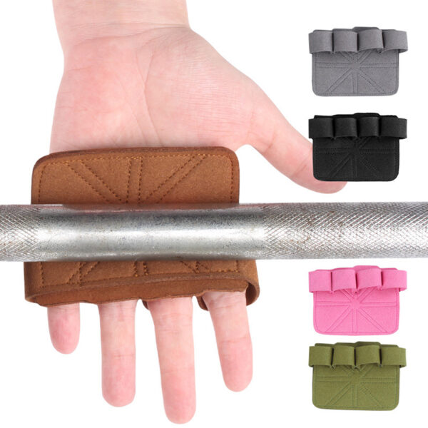 Anti-Skid Leather Weight Lifting Hand Guard Gloves Dumbbell Pull Up Grip Protector Pads Fitness Sport Home Gym Workout Accessory