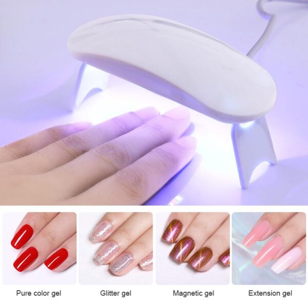 BORN PRETTY 6W Mini Nail Dryer UV Led Lamp For Nails Manicure All Types Gel Polish Drying Portable USB Machine Nail Art Tool