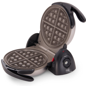 Belgian Waffle Maker, with ceramic non stick coating, 17.78 cm, black, with transformer