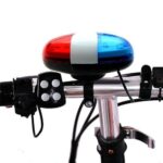 Bicycle 6 LED Light 4 Sounds Trumpet Electonic Horns Bell Light Trumpet MTB Super Loud Siren Police Sound Style Cycling Parts