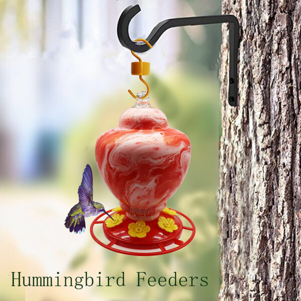 Bird Water Feeder Bottle Hanging Hook Flower Hummingbird Feeder Drinker Dispenser Outdoor Garden Feeding Decor Pet Supplies