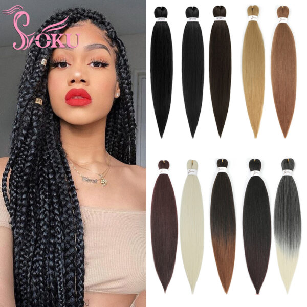 Braiding Hair Pre Stretched Synthetic Braid Extensions Jumbo Braid for Senegalese Passion Twist Box Braid Hair Bundles SOKU