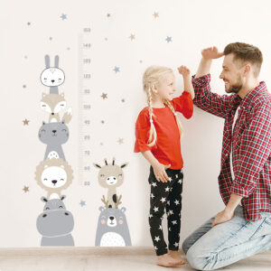 Cartoon-Baby-Height-Measurement-Lion-Animals-Wall-Sticker-Stars-Vinyl-Children-Nursery-Art-Decals-for-Kids-1