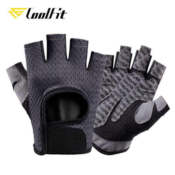 CoolFit Breathable Fitness Gloves Silicone Palm Hollow Back Gym Gloves Weightlifting Workout Dumbbell Crossfit Bodybuilding