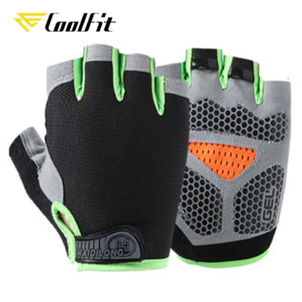 CoolFit Breathable Fitness Gloves Silicone Palm Hollow Back Gym Gloves Weightlifting Workout Dumbbell Crossfit Bodybuilding