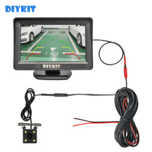 DIYKIT 4.3Inch Car Mirror Monitor Vehicle Rear View Reverse Backup Car LED Camera Video Parking System Easy Installation