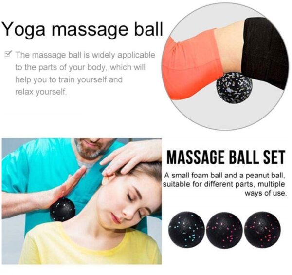 🔥EPP Fitness Ball Double Lacrosse Massage Ball Set Mobility Peanut Ball for Self-Myofascial Release Deep Tissue Yoga Gym Home