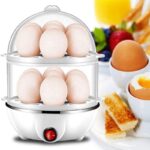 Electric Egg Boiler Cooker Double-Layer Automatic Mini Steamer Poacher Cookware Kitchen Cooking Tool Egg Steamer Breakfast Maker