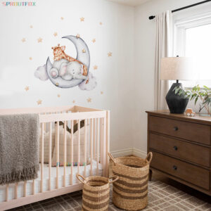 Elephant-Giraffe-Wall-Stickers-For-Kids-Rooms-Wall-Decorative-Vinyl-Animal-Pattern-Moon-Child-Wall-Stickers-1