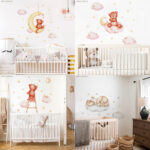 Elephant Giraffe Wall Stickers For Kids Rooms Wall Decorative Vinyl Animal Pattern Moon Child Wall Stickers For Children's Room