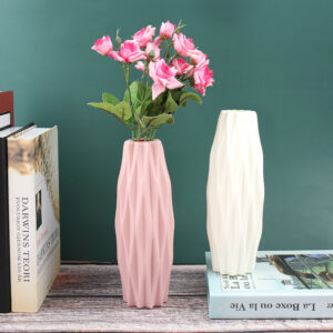 Flower-Vase-White-Imitation-Ceramic-Flower-Pot-Decoration-Home-Plastic-Vase-1