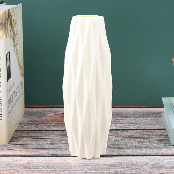 Flower Vase White Imitation Ceramic Flower Pot Decoration Home Plastic Vase