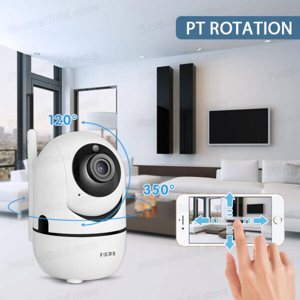 Fuers 3MP IP Camera Tuya Smart Home Indoor WiFi Wireless Surveillance Camera Automatic Tracking CCTV Security Baby Pet Monitor