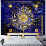 Golden Sun Star Symbol Magic Array Tapestry Wall Hanging Bohemian Hippie Planet Psychedelic Witchcraft Room Decor
