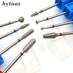 HYTOOS 25 Types Hot Diamond Nail Drill Bit 3/32" Rotary Cuticle Burr Manicure Cutters Drill Accessories Nail Art Tools Mills