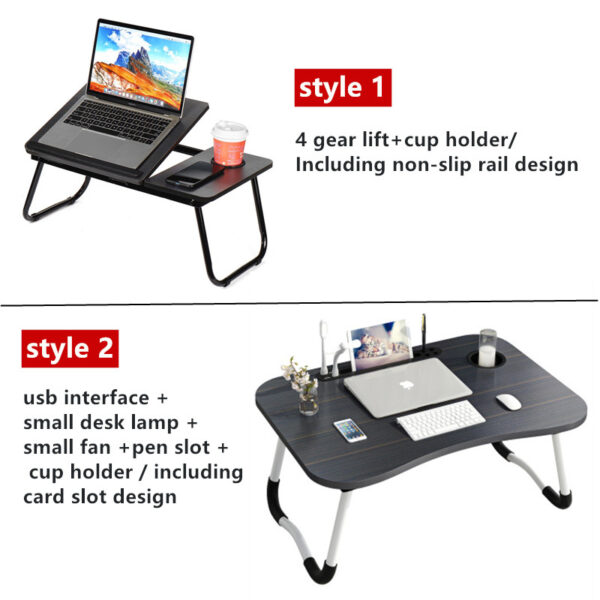 Home Folding Laptop Desk for Bed & Sofa Laptop Bed Tray Table Desk Portable Lap Desk for Study and Reading Bed Top Tray Table