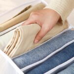 Jeans Compartment Storage Box Closet Clothes Drawer Mesh Separation Box Stacking Pants Drawer Divider Can Washed Home Organizer