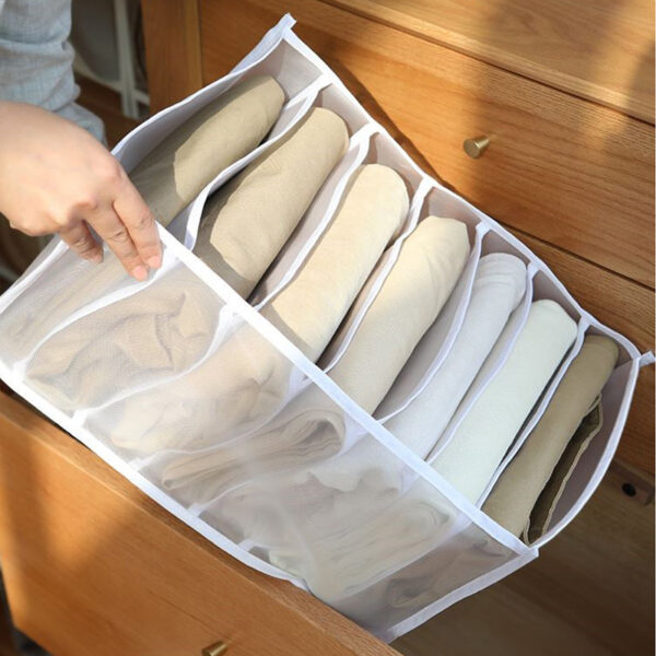 Jeans Compartment Storage Box Closet Clothes Drawer Mesh Separation Box Stacking Pants Drawer Divider Can Washed Home Organizer