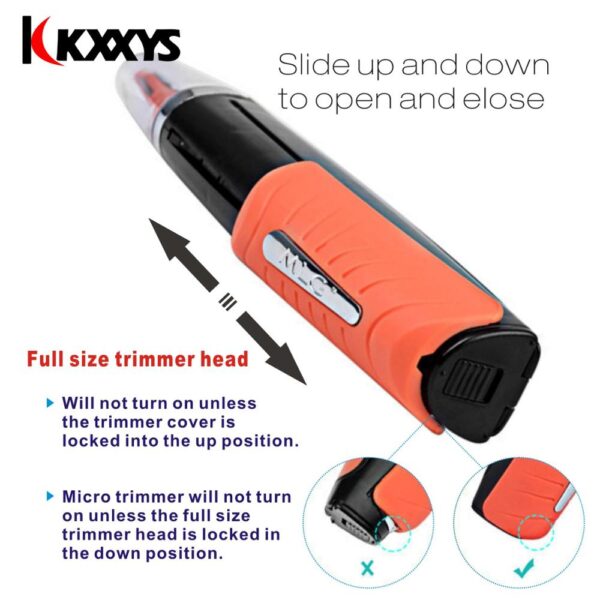 KKXXYS Precision Eyebrow Ear Nose Trimmer Removal Clipper Shaver Personal Electric Face Care Hair Trimer With LED Lights