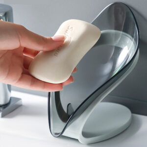 Leaf Shape Soap Box Drain Soap Holder Box Bathroom Shower Soap Holder Dish Storage Plate Tray Bathroom Supplies Bathroom Gadgets